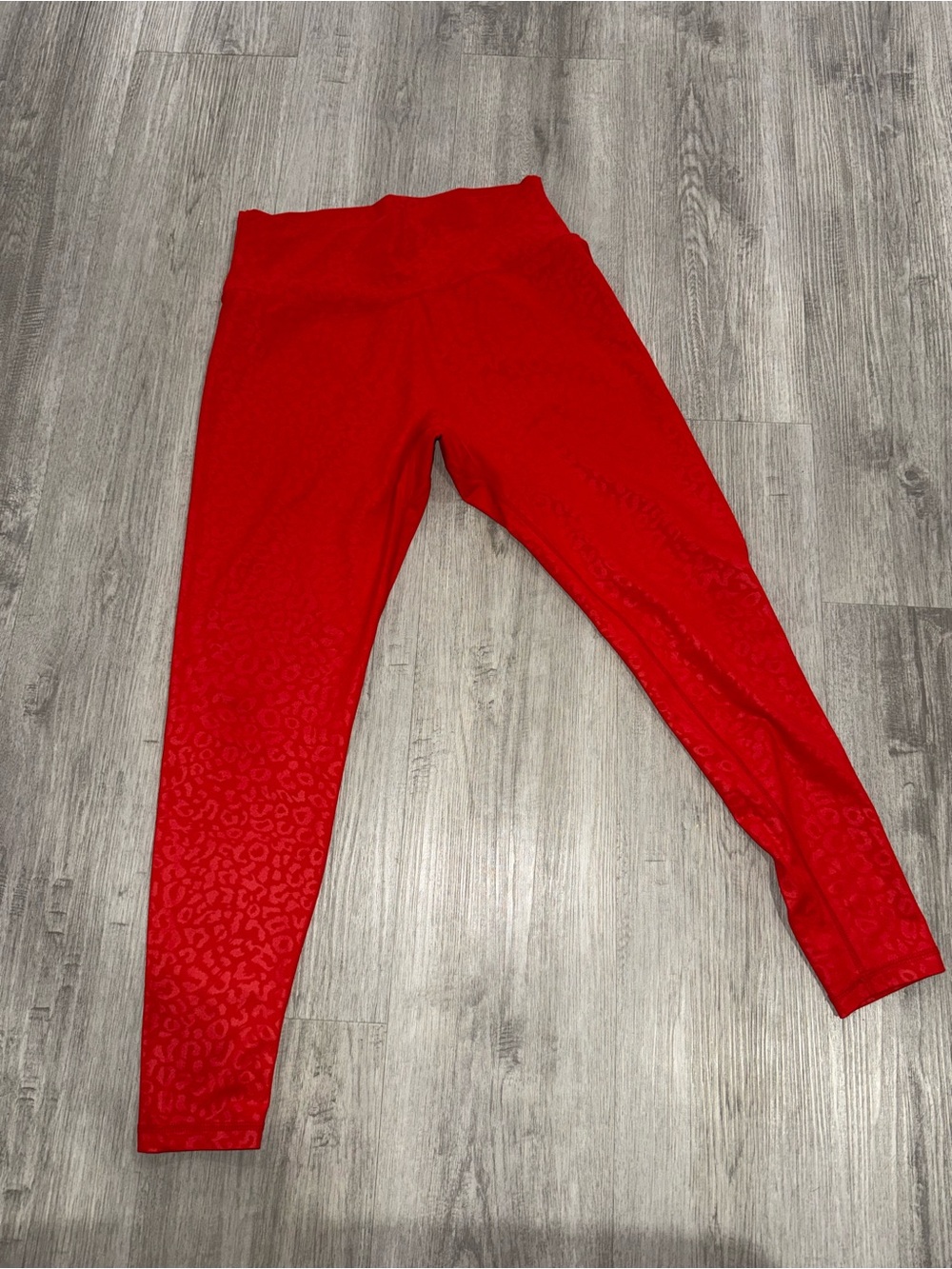BuffBunny Red High-Rise Leopard-Textured Leggings